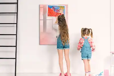Magnetic dry erase board pink marble design