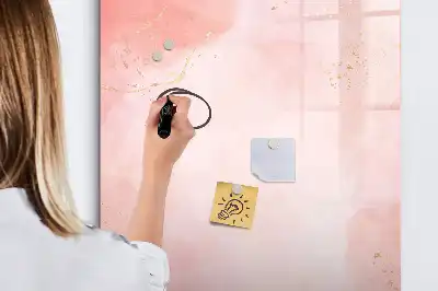 Magnetic dry erase board pink marble design