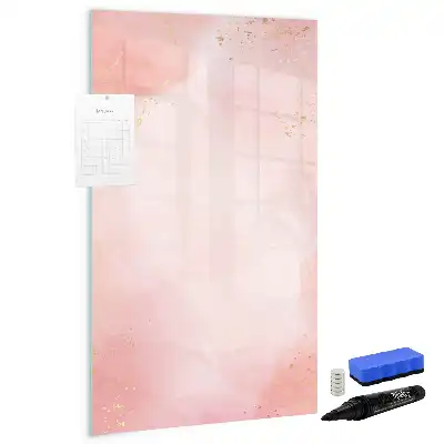 Magnetic dry erase board pink marble design