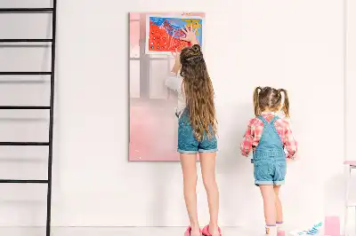 Magnetic dry erase board pink marble design
