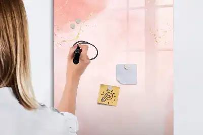 Magnetic dry erase board pink marble design