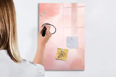 Magnetic dry erase board pink marble design