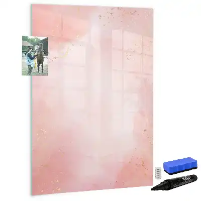 Magnetic dry erase board pink marble design