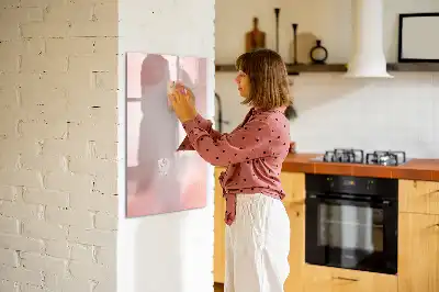 Magnetic dry erase board pink marble design
