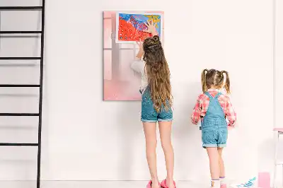 Magnetic dry erase board pink marble design