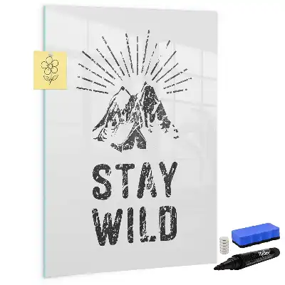 Magnetic writing board wild mountains design