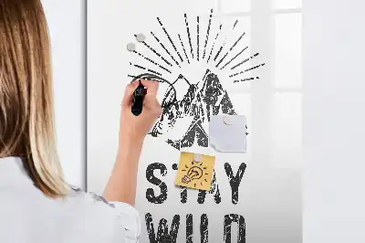 Magnetic writing board wild mountains design