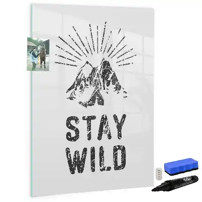 Magnetic writing board wild mountains design