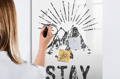 Magnetic writing board wild mountains design