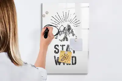 Magnetic writing board wild mountains design
