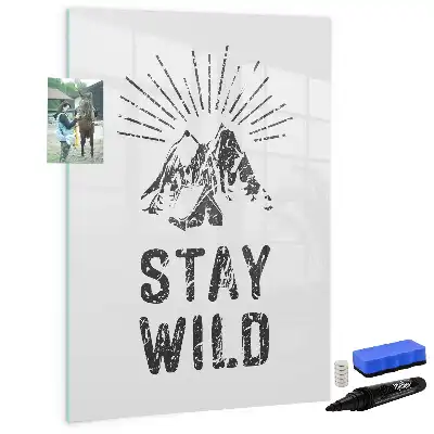 Magnetic writing board wild mountains design