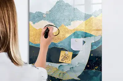 Magnetic writing board marble whale design