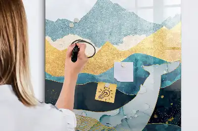 Magnetic writing board marble whale design