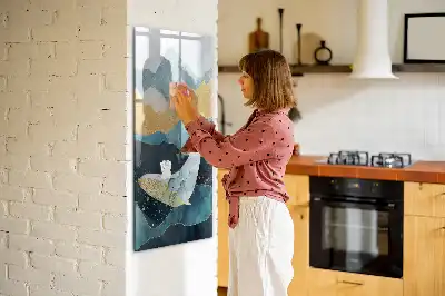 Magnetic writing board marble whale design