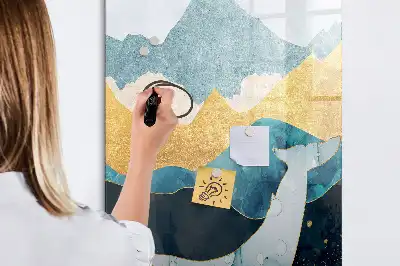 Magnetic writing board marble whale design