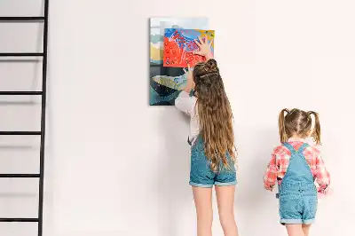 Magnetic writing board marble whale design