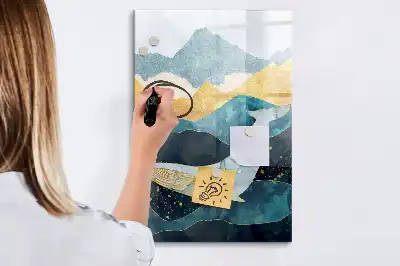Magnetic writing board marble whale design