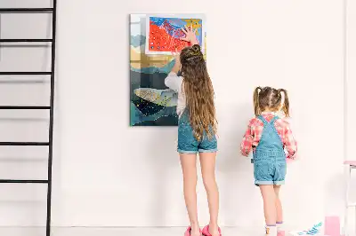 Magnetic writing board marble whale design