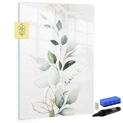 Magnetic erase board reed leaves design