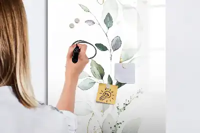 Magnetic erase board reed leaves design