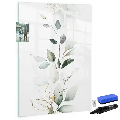 Magnetic erase board reed leaves design
