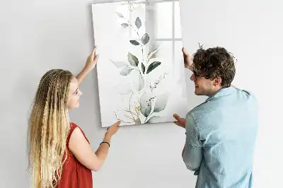 Magnetic erase board reed leaves design