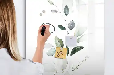 Magnetic erase board reed leaves design