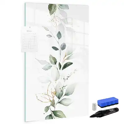 Magnetic erase board reed leaves design