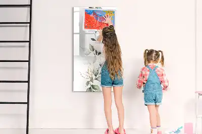 Magnetic erase board reed leaves design
