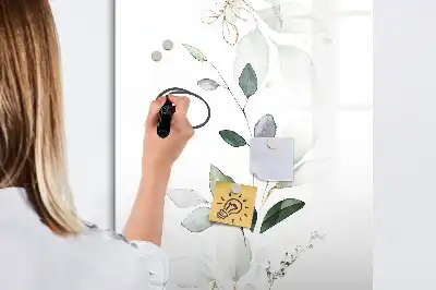 Magnetic erase board reed leaves design