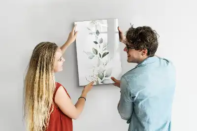 Magnetic erase board reed leaves design