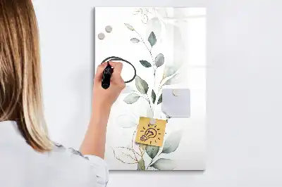 Magnetic erase board reed leaves design