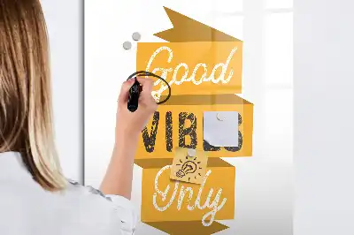 Magnetic writing board Good vibes only design