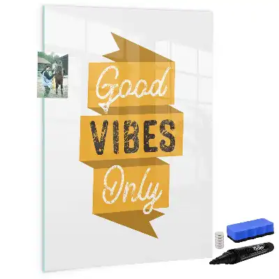 Magnetic writing board Good vibes only design