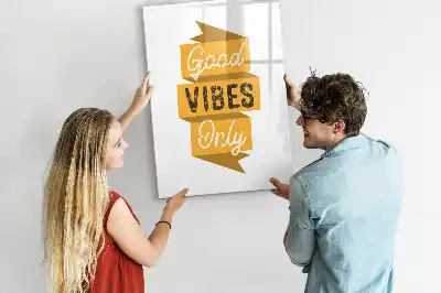 Magnetic writing board Good vibes only design