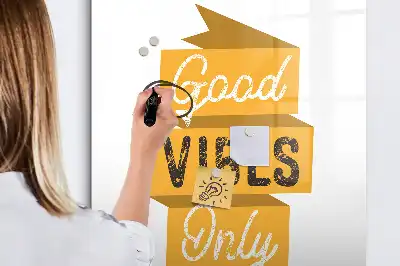 Magnetic writing board Good vibes only design