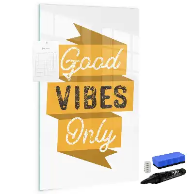Magnetic writing board Good vibes only design