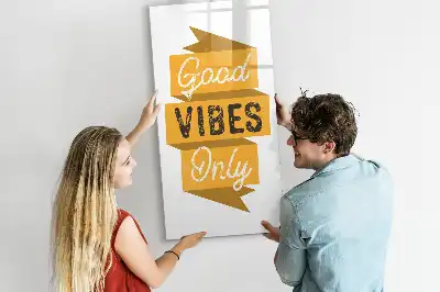 Magnetic writing board Good vibes only design