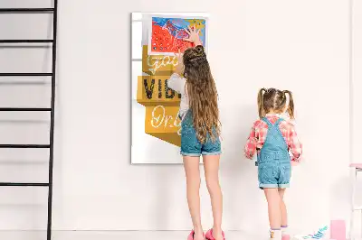 Magnetic writing board Good vibes only design