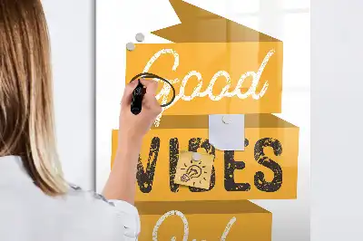 Magnetic writing board Good vibes only design