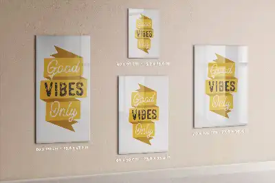Magnetic writing board Good vibes only design