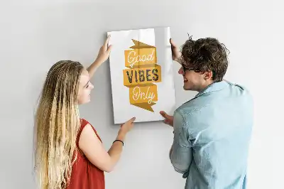 Magnetic writing board Good vibes only design