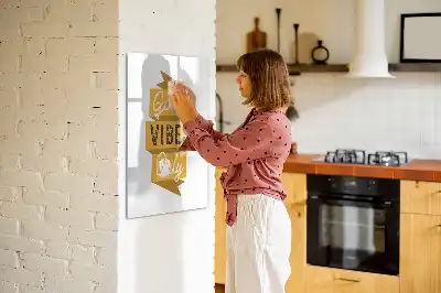 Magnetic writing board Good vibes only design