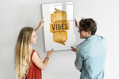 Magnetic writing board Good vibes only design