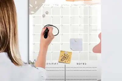 Monthly planner magnetic erase board