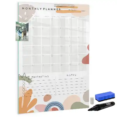 Monthly planner magnetic erase board