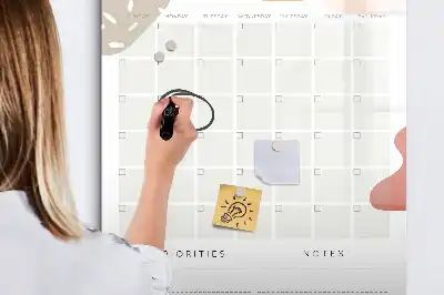 Monthly planner magnetic erase board