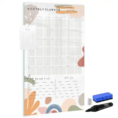 Monthly planner magnetic erase board