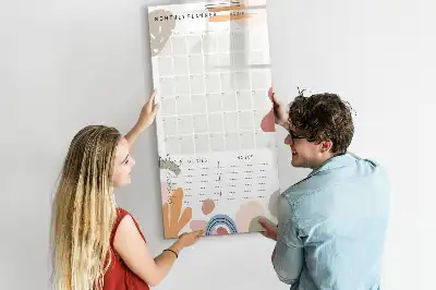 Monthly planner magnetic erase board