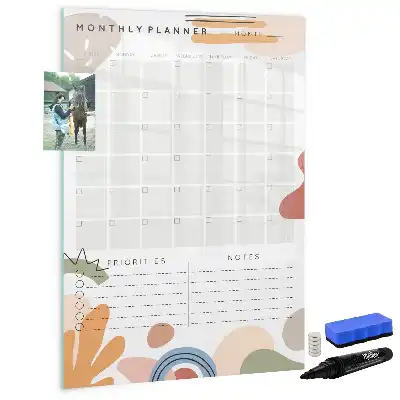 Monthly planner magnetic erase board